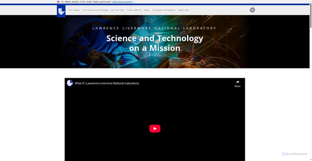 Security scan screenshot of https://www.llnl.gov/