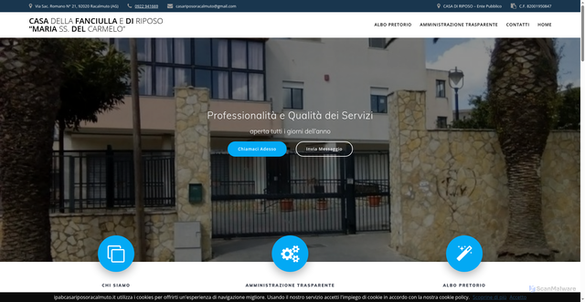 Security scan screenshot of https://www.ipabcasariposoracalmuto.it