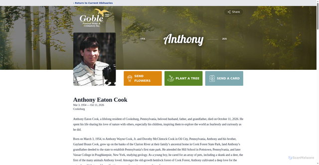 Security scan screenshot of https://www.goblefh.net/obituaries/anthony-cook