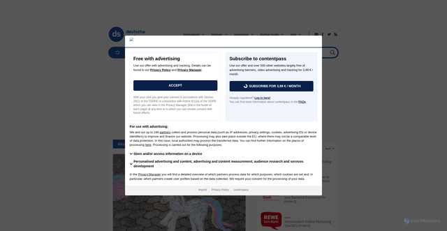 Security scan screenshot of https://deutsche-startups.de