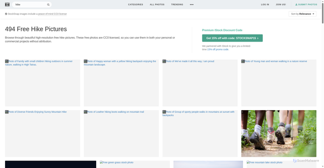 Security scan screenshot of https://htrjt2.pages.dev/search/hike