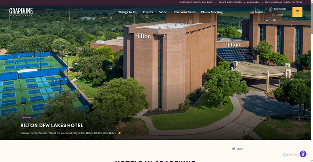 Security scan screenshot of https://www.grapevinetexasusa.com/plan-your-visit/hotels/