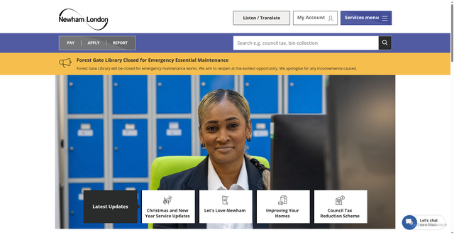 Security scan screenshot of https://www.newham.gov.uk/