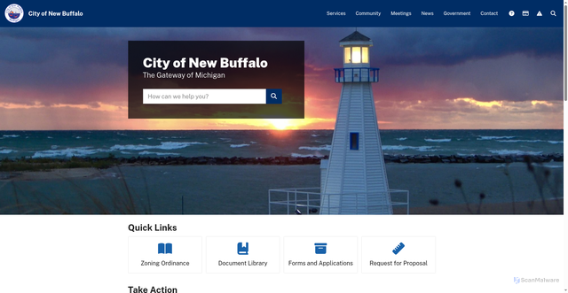 Security scan screenshot of https://cityofnewbuffalomi.gov/