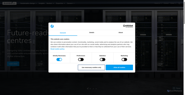 Security scan screenshot of https://www.ramboll.com