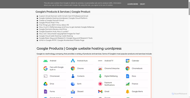 Security scan screenshot of https://www.googleproduct.com/