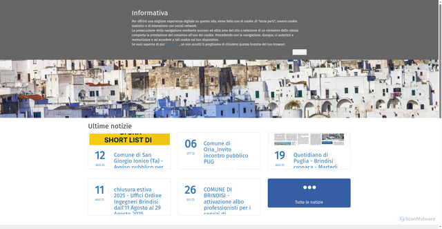 Security scan screenshot of https://www.ordineingegneribrindisi.it/