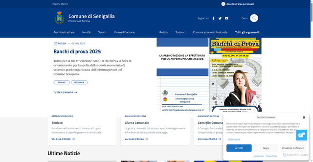 Security scan screenshot of https://www.comune.senigallia.an.it/