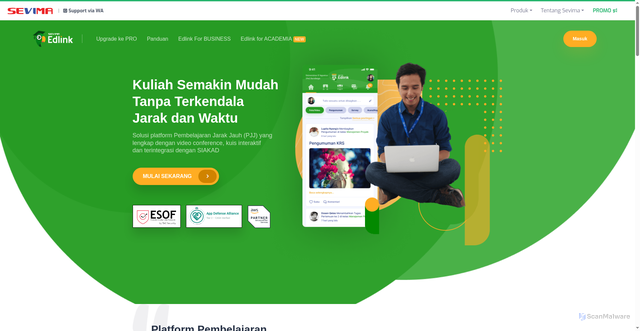 Security scan screenshot of https://edlink.id