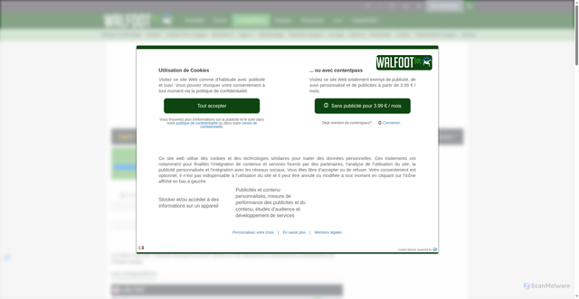 Security scan screenshot of https://www.walfoot.be/frence/ligue-1/2025-2026/calendrier/journee-17/lille-osc/rennes/compositions