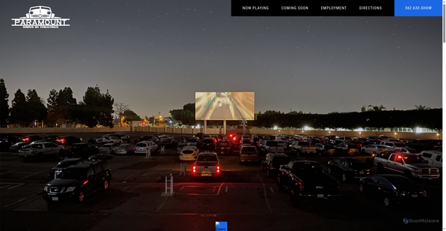 Security scan screenshot of https://www.paramountdrivein.com/