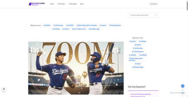 Security scan screenshot of https://battingcagesnearby.com/shohei-ohtani-age-wife-daughter-contract/