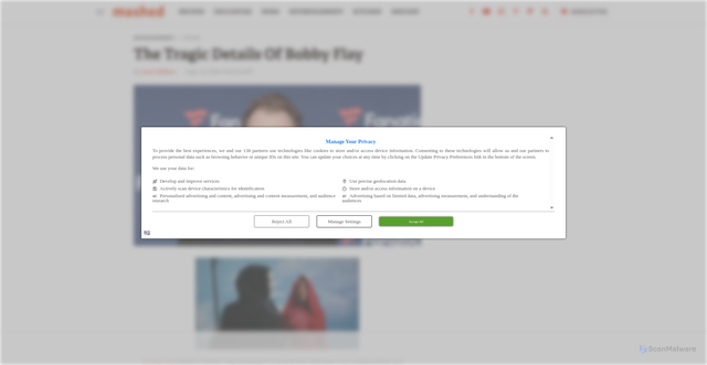 Security scan screenshot of https://www.mashed.com/1665933/bobby-flay-tragic-life-details/