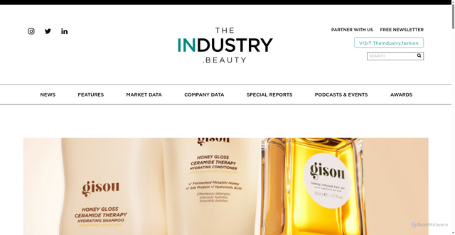 Security scan screenshot of https://theindustry.beauty/how-gisou-used-the-power-of-honey-to-create-one-of-beautys-buzziest-brands/
