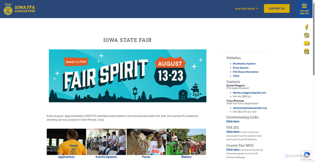 Security scan screenshot of https://www.iowaffa.com/state-fair.aspx