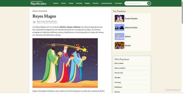 Security scan screenshot of https://www.significados.com/reyes-magos/