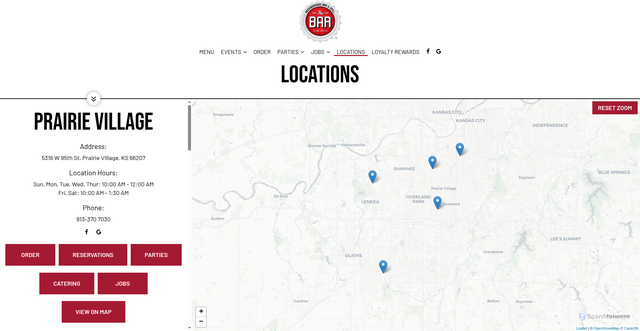 Security scan screenshot of https://thebarskc.com/prairie-village-the-bar-prairie-village-locations