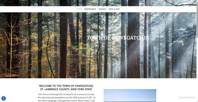 Security scan screenshot of https://www.townofoswegatchie.gov/