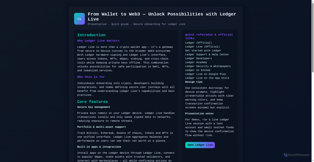 Security scan screenshot of http://ledgerrliive.pages.dev/