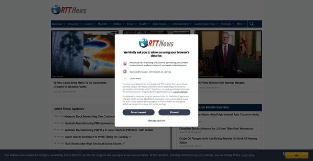 Security scan screenshot of https://rttnews.com