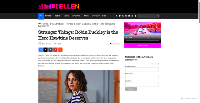 Security scan screenshot of https://afterellen.com/stranger-things-robin-buckley-is-the-hero-hawkins-deserves/