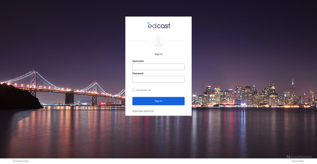 Security scan screenshot of https://edcast.okta.com