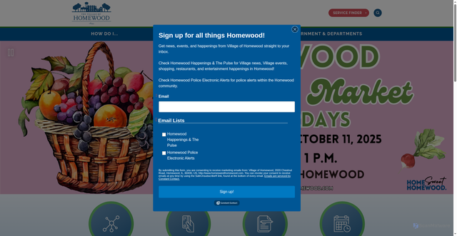 Security scan screenshot of https://www.village.homewood.il.us/