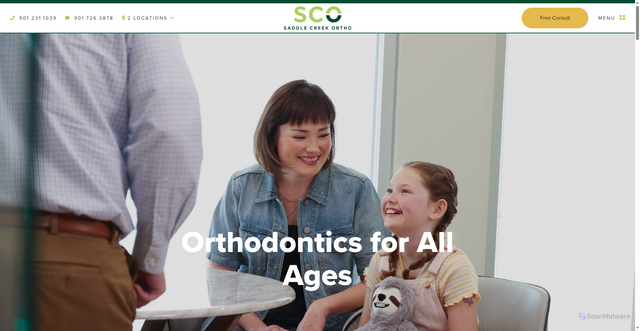 Security scan screenshot of https://saddlecreekortho.com/memphis-braces/