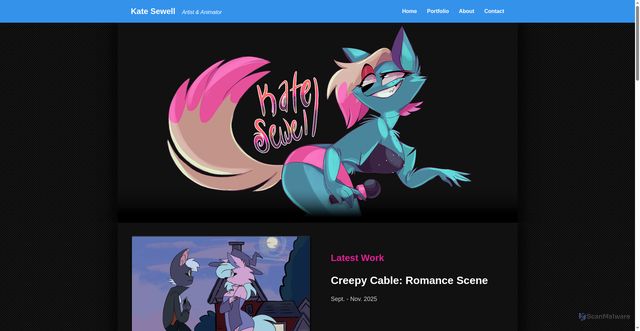 Security scan screenshot of https://katesewellportfolio.pages.dev/