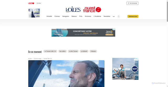 Security scan screenshot of https://voilesetvoiliers.ouest-france.fr/course-au-large/transat-cafe-l-or/video-transat-cafe-l-or-franck-cammas-on-vient-de-faire-un-jibe-a-ras-de-la-zone-interdite-71b0d619-6e47-4ba6-8d56-7d8367036434