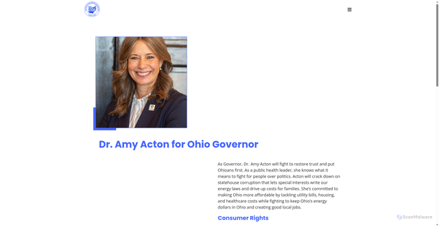 Security scan screenshot of https://ohiocitizen.org/team/amy-acton/