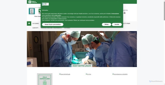 Security scan screenshot of https://www.asst-settelaghi.it/