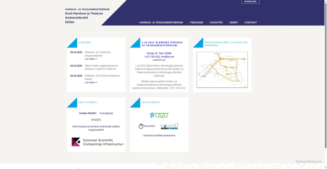 Security scan screenshot of https://eenet.ee