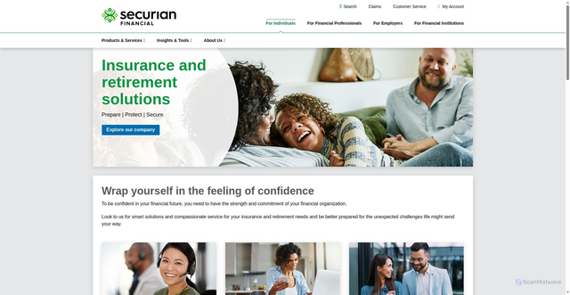 Security scan screenshot of https://www.securian.com/