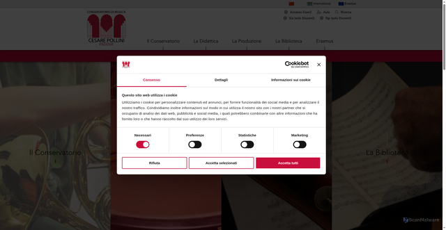 Security scan screenshot of https://www.conservatoriopollini.it