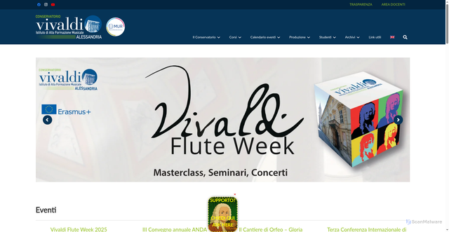 Security scan screenshot of https://www.conservatoriovivaldi.it/