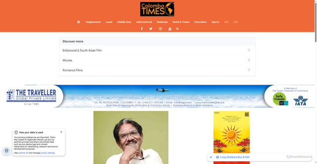 Security scan screenshot of https://colombotimes.net/popular-indian-tamil-film-director-bharathirajah84-passes-away-in-chennai/