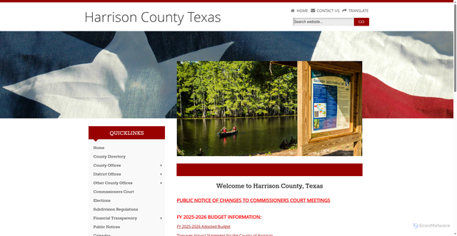 Security scan screenshot of https://www.harrisoncountytexas.gov/