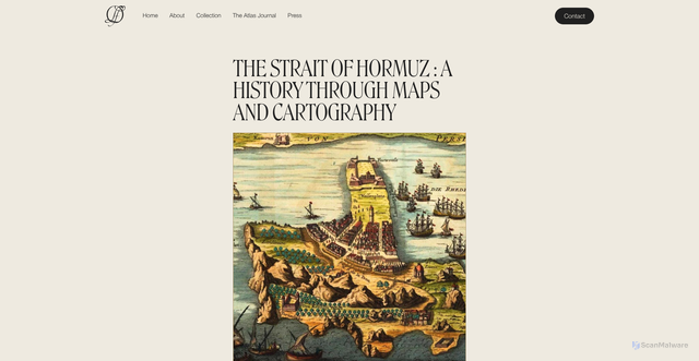 Security scan screenshot of https://www.leonardofrigo.com/blog/strait-of-hormuz-history-maps-cartography