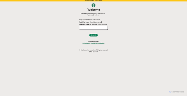 Security scan screenshot of https://locationexchange-pd.starbucks.com