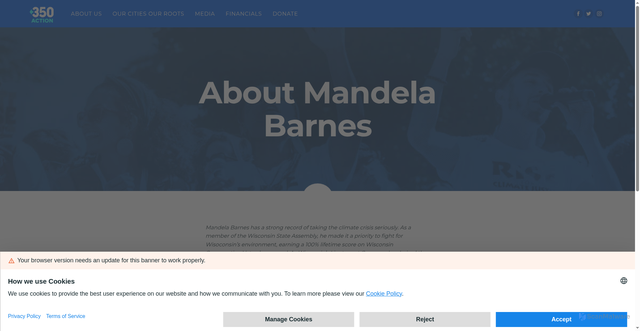 Security scan screenshot of https://350action.org/about-mandela-barnes/