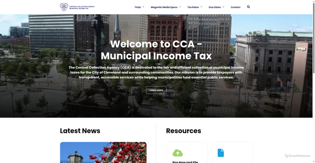 Security scan screenshot of https://www.ccaohio.gov/