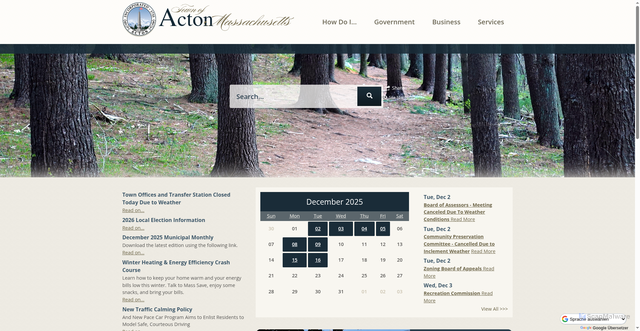 Security scan screenshot of https://acton-ma.gov/