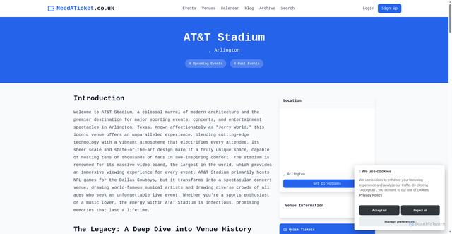 Security scan screenshot of https://needaticket-staging.pages.dev/venues/at-t-stadium-arlington