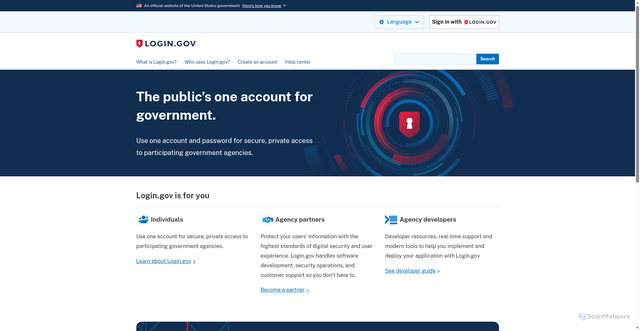 Security scan screenshot of https://login.gov/