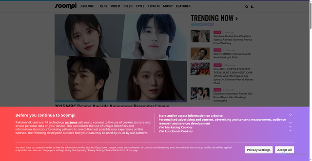 Security scan screenshot of https://soompi.com