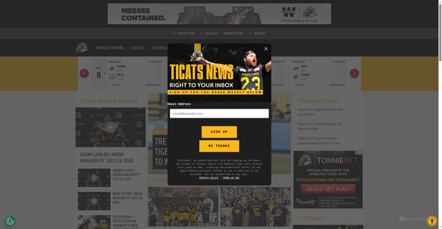 Security scan screenshot of https://www.ticats.ca/
