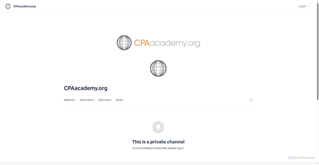 Security scan screenshot of https://webinar.cpaacademy.org