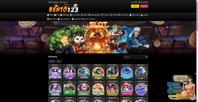 Security scan screenshot of https://bento123ndxhealth.xyz/desktop/game/slot/aigaming