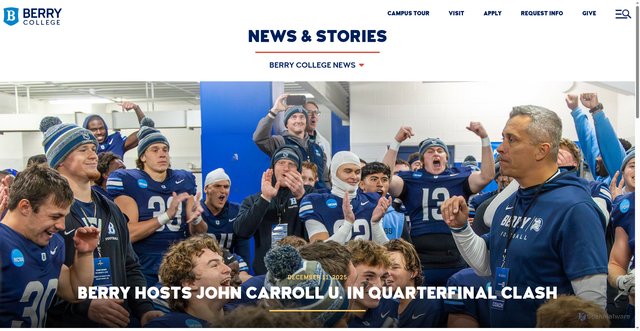 Security scan screenshot of https://www.berry.edu/articles/news/2025/football-quarterfinal.aspx